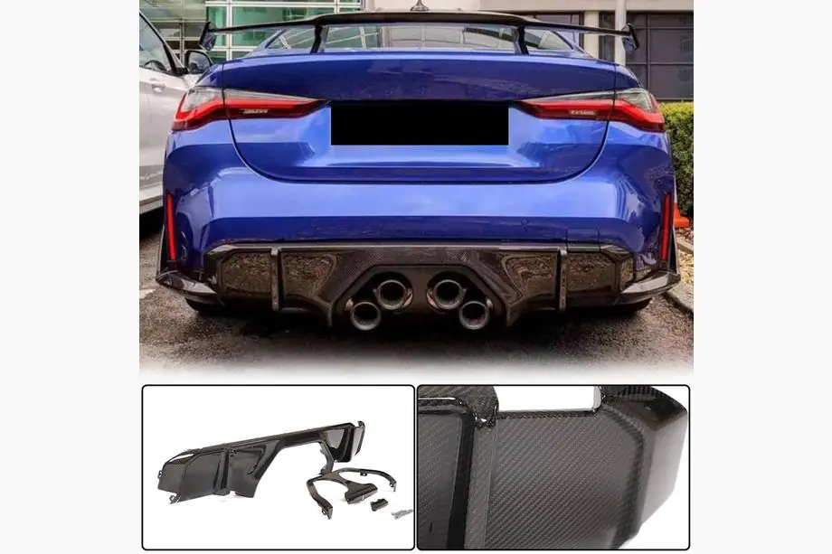 BMW 4-sarja G22/23/26 2020– Takapuskurin diffuusori V2 (G82/G83, hiilikuitu) Image