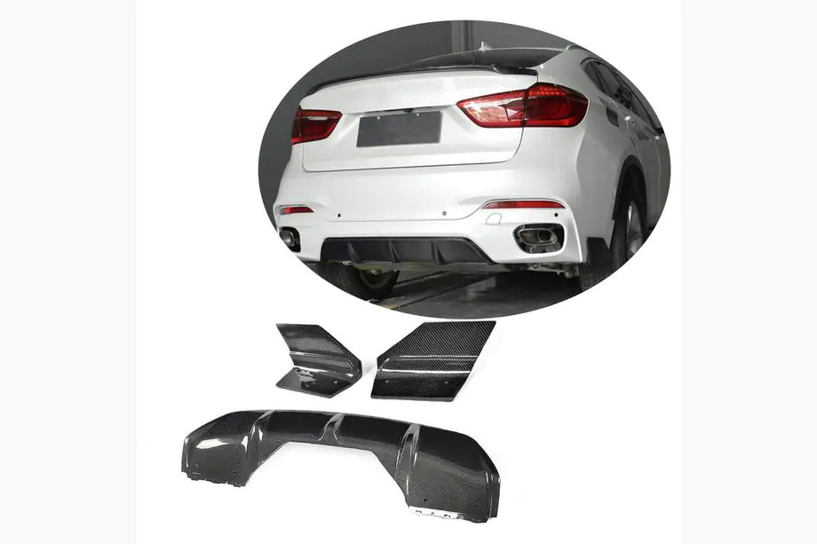 BMW X6 F16 2014–2019 Takapuskurin diffuusori V1 (M-Sport, hiilikuitu) Image