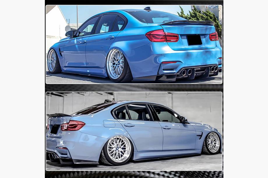 BMW 3-sarja F30/F31 2012–2019 Kylkihelman jatkeet V2 (M3-helmoihin, hiilikuitu) Kuva 3