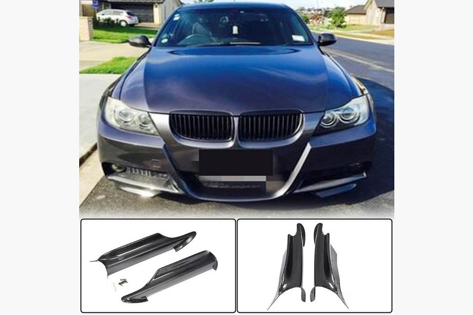 BMW 3-sarja E90/E91 2005–2011 Etupuskurin flapit Flap (E90 2005-2008 M-Sport, hiilikuitu) Kuva 1