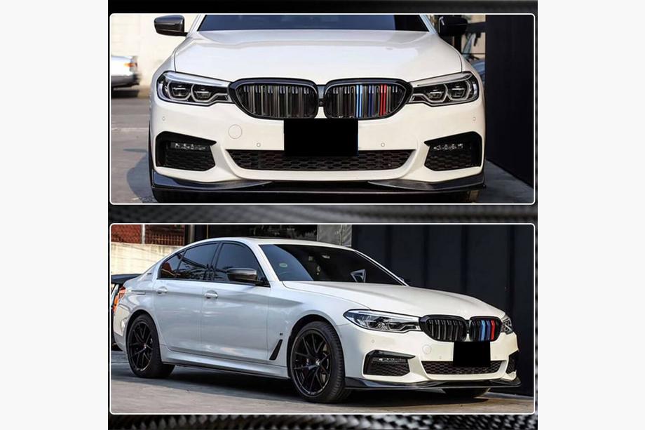BMW 5-sarja G30/G31 2017–2023 Etupuskurin lipat Flap V3 (M-Sport 2017-2020, hiilikuitu) Kuva 4