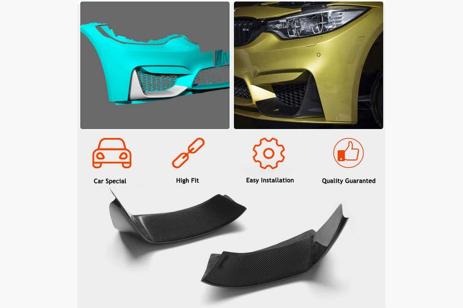 BMW 4-sarja F32/F33/F36 2012–2020 Etupuskurin lipat Flap V3 (F82/F83, hiilikuitu) Kuva 3
