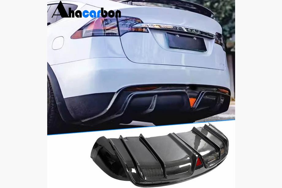 Tesla Model X 2015– Takapuskurin diffuusori (Plaid 2021-2025, hiilikuitu) Image