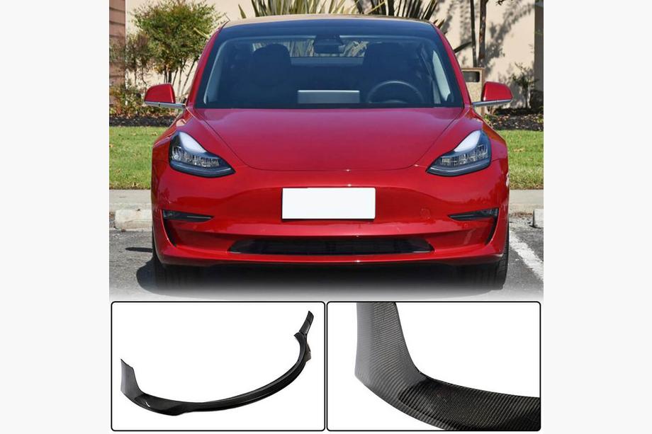 Tesla Model 3 2017– Etupuskurin lip-spoileri Lip V4 (2017-2023, hiilikuitu) Image