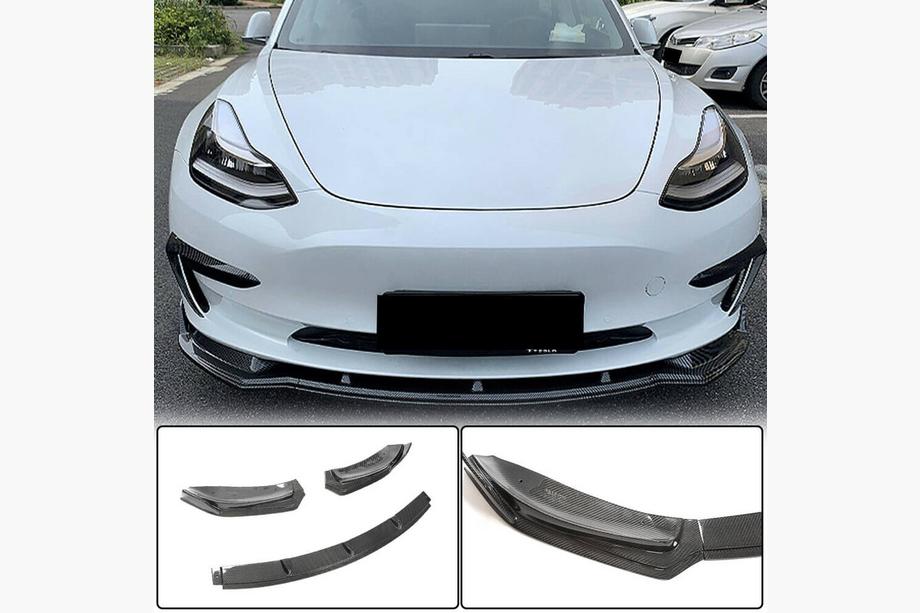 Tesla Model 3 2017– Etupuskurin lipspoileri Lip V5 (2017-2023, Carbon) Image