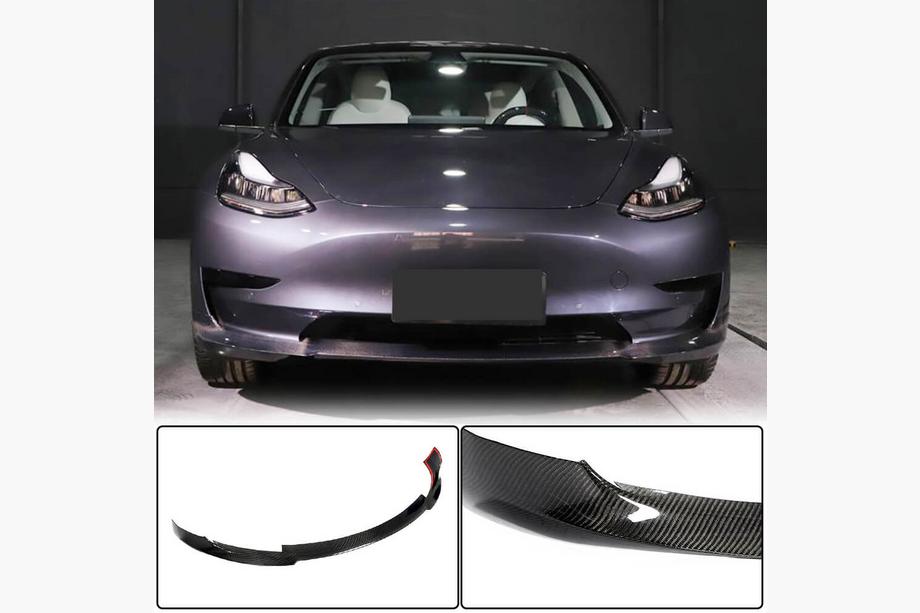 Tesla Model 3 2017– Etupuskurin lippa Lip V7 (2017-2023, hiilikuitu) Kuva 1