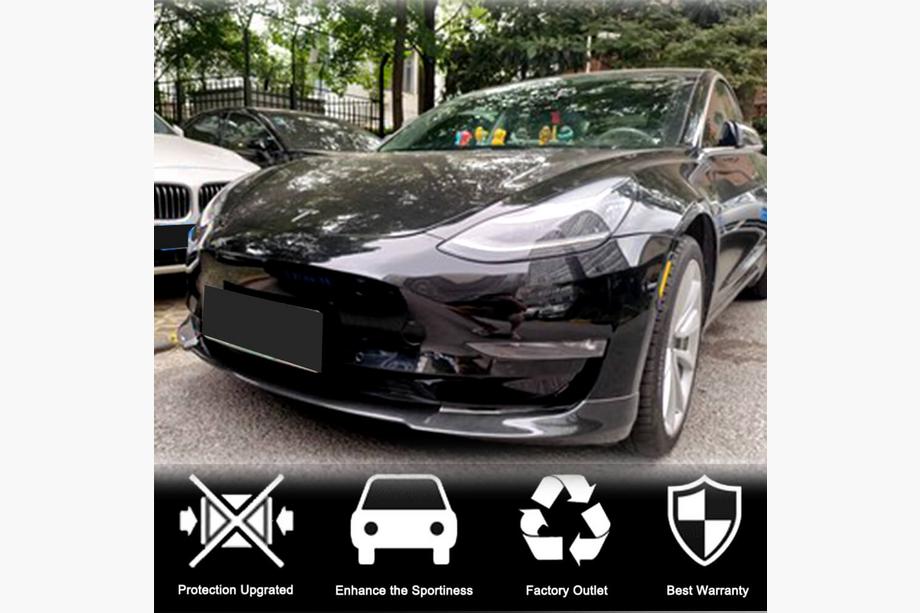 Tesla Model 3 2017– Etupuskurin lippa Lip V7 (2017-2023, hiilikuitu) Kuva 2