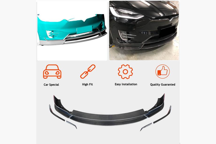 Tesla Model X 2015– Etupuskurin lipa Lip (2015-2021, hiilikuitu) Kuva 2