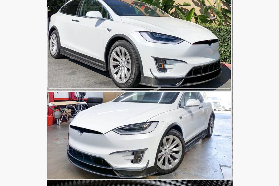 Tesla Model X 2015– Etupuskurin lipa Lip (2015-2021, hiilikuitu) Kuva 5