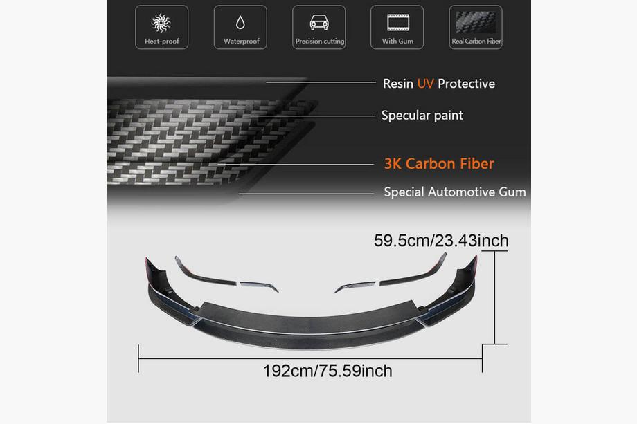 Tesla Model X 2015– Etupuskurin lipa Lip (2015-2021, hiilikuitu) Kuva 6