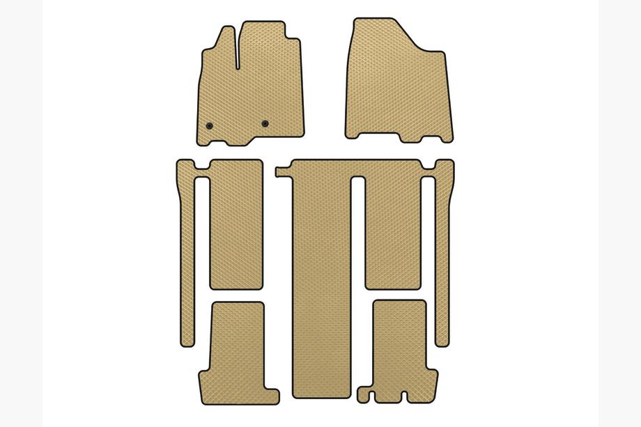 Toyota Sienna 2010–2020 EVA-matot (3 riviä, beige) Image