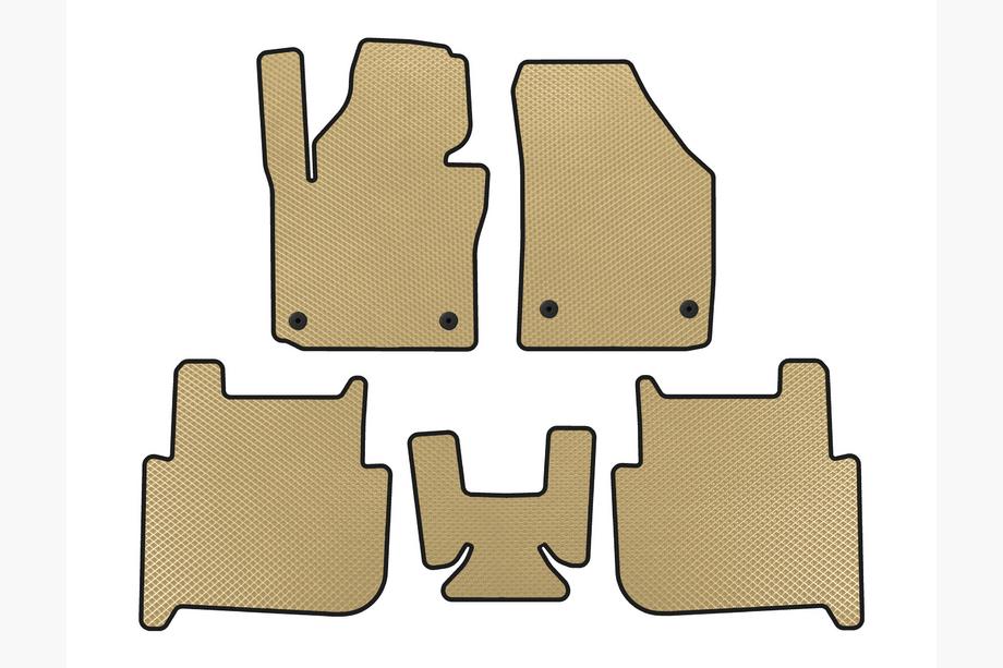 Volkswagen Touran 2003–2010 EVA-lattiamatot (2 riviä, 2006-2010, 7-paikkainen, beige) Kuva 1