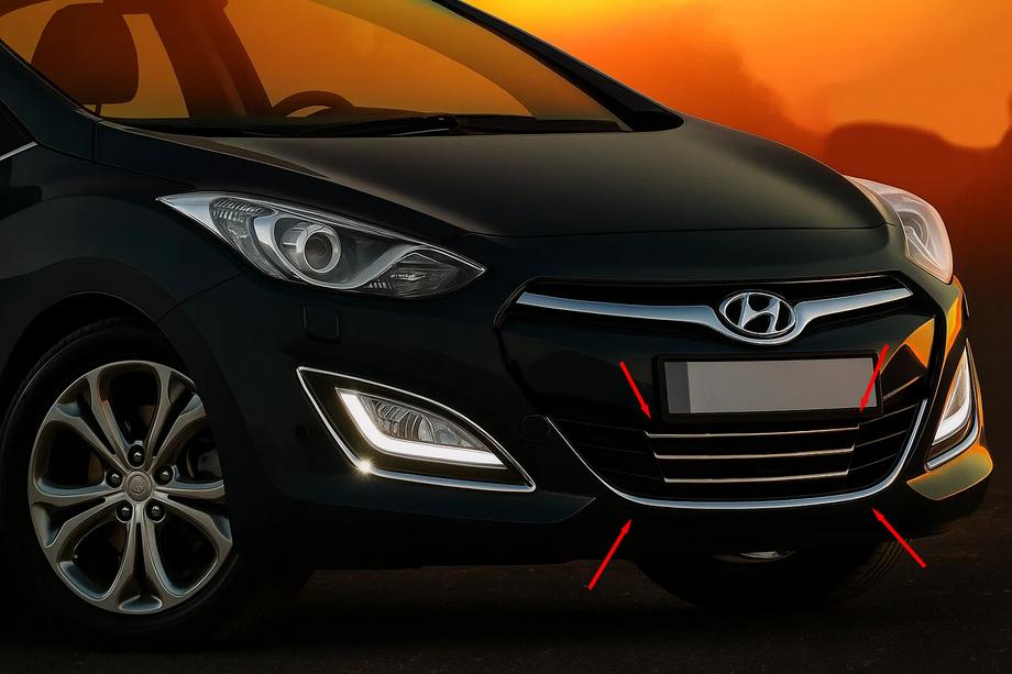 Hyundai I-30 2012–2017 Kromilistat alaritilään ja ympärille STYLE (RST) Image