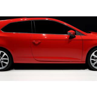 Sivulasien listat (3-ovinen, 6 kpl, ruostumaton teräs) Seat Leon 2013–2020 kuva 1