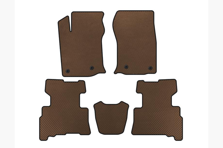 Toyota 4Runner 2009–2024 EVA-lattiamatot matkustamoon (2 riviä, 2014-2024, 7-paikkainen, ruskea) Image