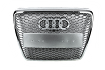 Audi A6 C6 2004–2011 RS-tyylinen etusäleikkö (harmaa kromilla) kuva 5