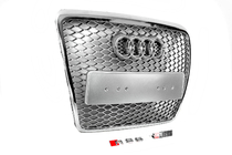 Audi A6 C6 2004–2011 RS-tyylinen etusäleikkö (harmaa kromilla) kuva 2