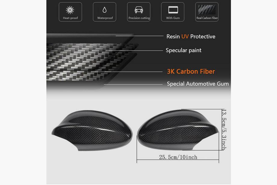 BMW 3-sarja E90/E91 2005–2011 Carbon peilikotelot V3 (2005-2008) Kuva 5