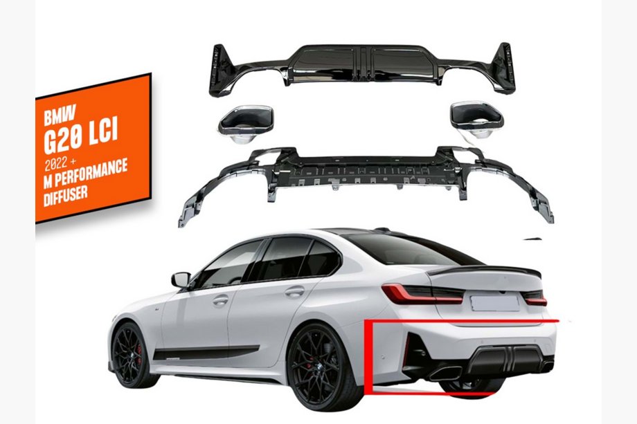 BMW 3-sarja G20/G21 2018– Takadiffuusori pakoputken päillä DPT (2022+, M-Perfomance) Image