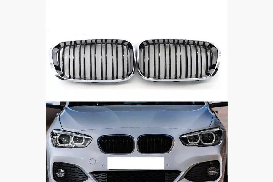 BMW 1-sarja F20/F21 2011–2019 M-Look munuaismaskit (2015-2019, kiiltävä musta kromireunuksella) Kuva 2