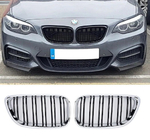 BMW 2-sarja F22/F23 2014–2021 M-Look munuaismaskit (kiiltävän musta, kromireunus) kuva 2