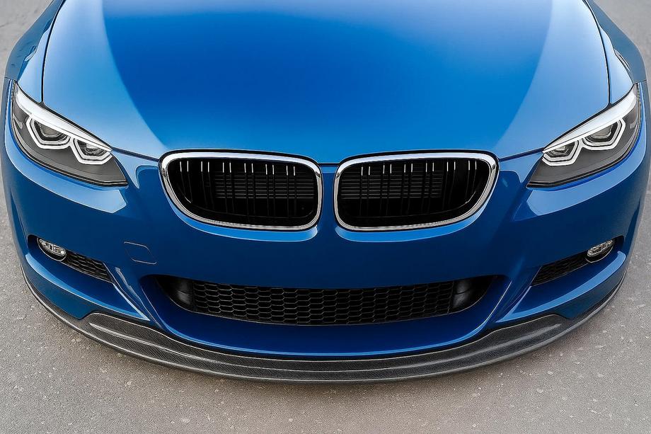 BMW 3-sarja E92/E93 2006–2013 M-Look munuaismaski (2005-2009, kiiltävä musta kromireunuksella) Kuva 1