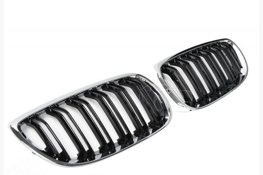 BMW 3-sarja E92/E93 2006–2013 M-Look munuaismaski (2005-2009, kiiltävä musta kromireunuksella) Kuva 2
