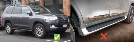 Toyota Land Cruiser 200 2007–2021 Eturoiskeläpät (2 kpl, helmoihin ilman valaistusta) kuva 2