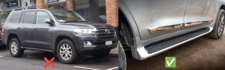 Toyota Land Cruiser 200 2007–2021 Eturoiskeläpät (2 kpl, kynnyslistoille valaistuksella) kuva 2