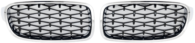 BMW 3-sarja F30/F31 2012–2019 Munuaissäleiköt Diamond Black (kromikehys) kuva 2