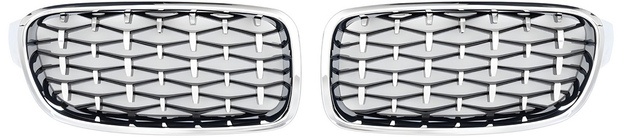 BMW 3-sarja F30/F31 2012–2019 Munuaissäleikkö Diamond Silver (kromireunus) kuva 2