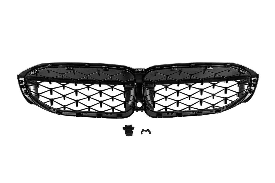BMW 3-sarja G20/G21 2018– Munuaissäleiköt Diamond Black (2018-2022, musta reunus) Ilman kameran paikkaa Kuva 6