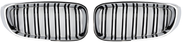 BMW 3-sarja F34 2013–2020 M-Look munuaismaskit (kiiltävän musta, kromireunus) kuva 2