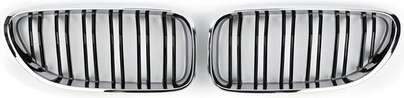 BMW 6-sarja F12/F13/F06 2011–2018 M-Look munuaismaskit (kiiltävän musta, kromireunus) kuva 2