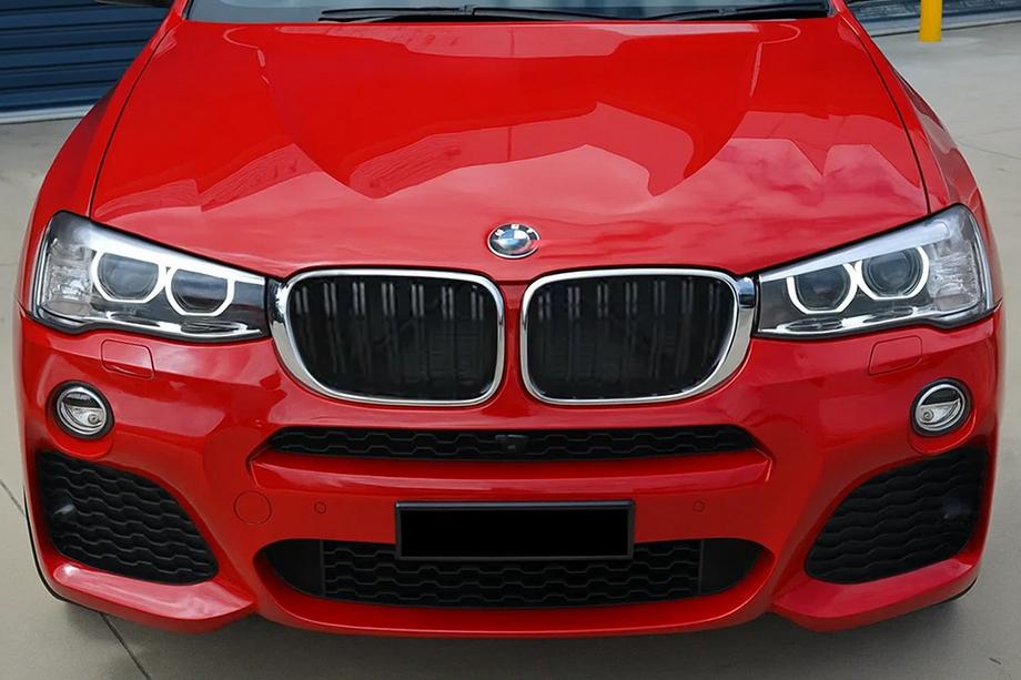 BMW X4 F26 2014–2018 M-Look munuaismaskit (kiiltävän musta, kromireunus) Image