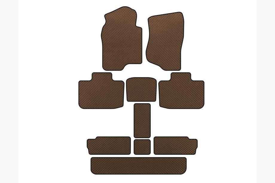 Cadillac Escalade 2007–2014 EVA-lattiamatot matkustamoon (3 riviä, ruskea) Image