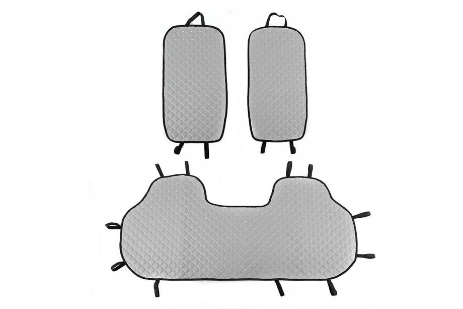 Takaistuimen suojapäälliset (sarja, harmaa harmaalla tikkauksella) Image