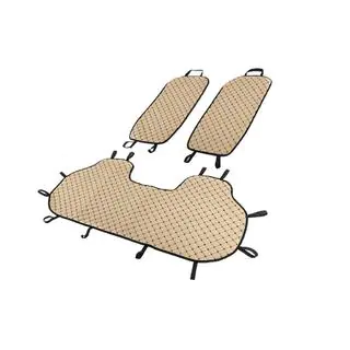 Takapenkin suojapeitteet (sarja, beige mustalla tikkauksella) kuva 2