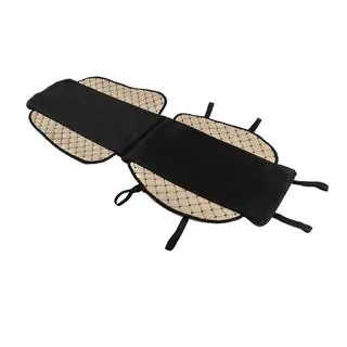 Istuinsuoja ECO-nahkaa ja kangasta (1 kpl, beige mustalla tikkauksella + kangas) kuva 2