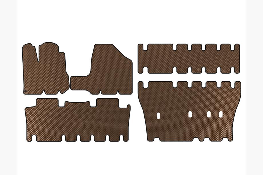 Toyota Sienna 2003–2009 EVA-lattiamatot matkustamoon (3 riviä, ruskea) Image