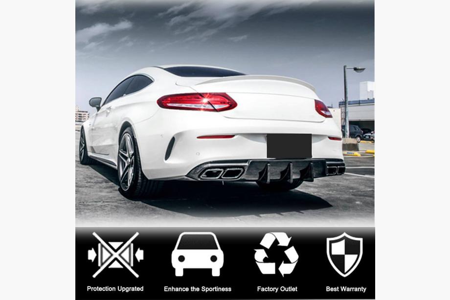 Mercedes C-class W205 2014–2021 Takapuskurin diffuusori V1 (coupe/cabriolet C63 AMG 2015-2019, hiilikuitu) Kuva 3