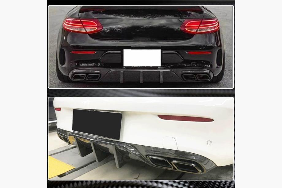 Mercedes C-class W205 2014–2021 Takapuskurin diffuusori V1 (coupe/cabriolet C63 AMG 2015-2019, hiilikuitu) Kuva 4