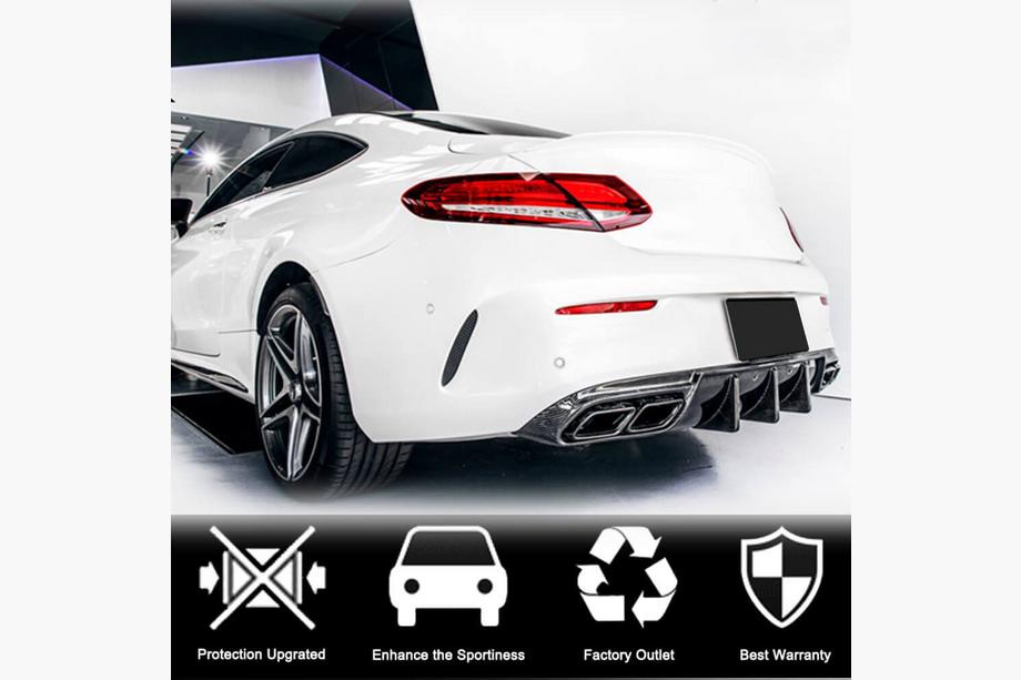 Mercedes C-class W205 2014–2021 Takapuskurin diffuusori V1 (coupe/cabriolet C63 AMG 2015-2019, hiilikuitu) Kuva 6