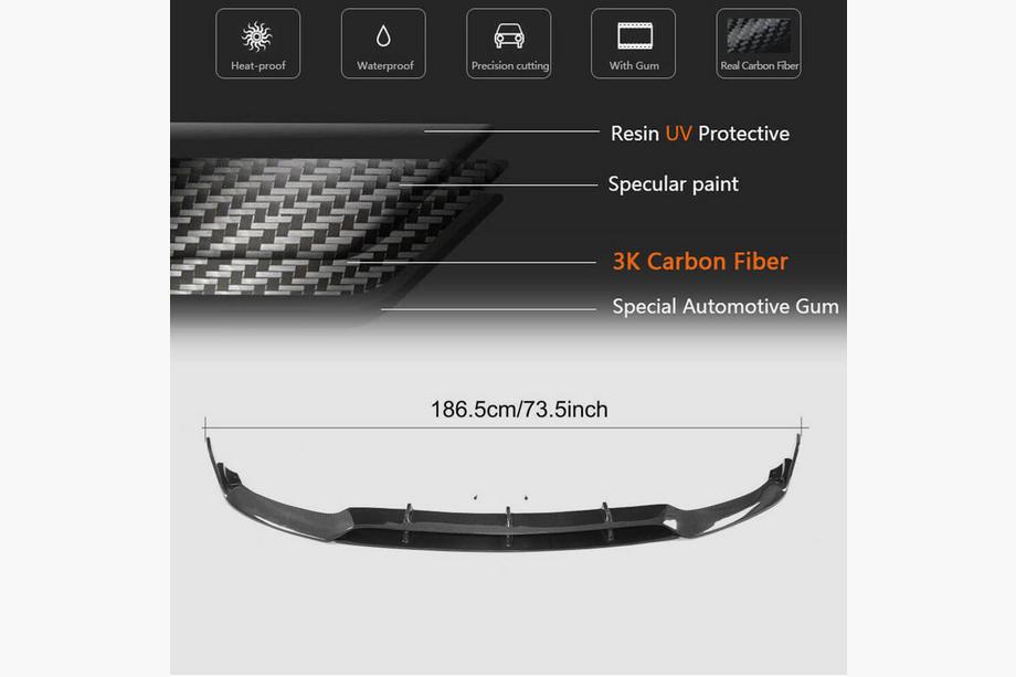 Mercedes C-class W205 2014–2021 Etupuskurin lippo Lip V2 (Coupé/Cabriolet C63 AMG 2015-2019, hiilikuitu) Kuva 6