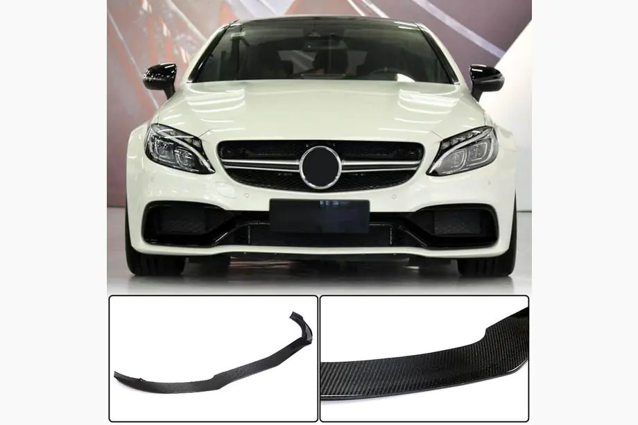 Mercedes C-class W205 2014–2021 Etuhelman lippoileri Lip V3 (coupe/cabriolet C63 AMG 2015-2019, hiilikuitu) Image