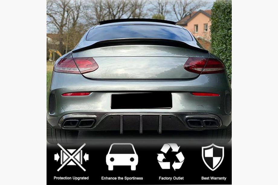 Mercedes C-class W205 2014–2021 V6-spoileri (coupé 2015–2019, muovi) Image