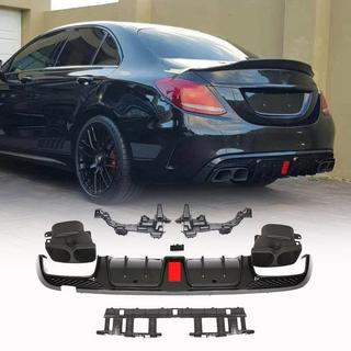 Takapuskurin diffuusori pakoputkenpäillä (SD C43 AMG 2015-2019, hiilikuitu) kuva 1
