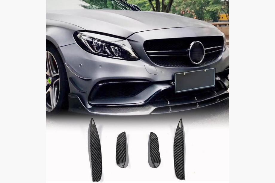 Mercedes C-class W205 2014–2021 Hiilikuituiset etupuskurin lipat (C63 AMG 2015-2019) Image
