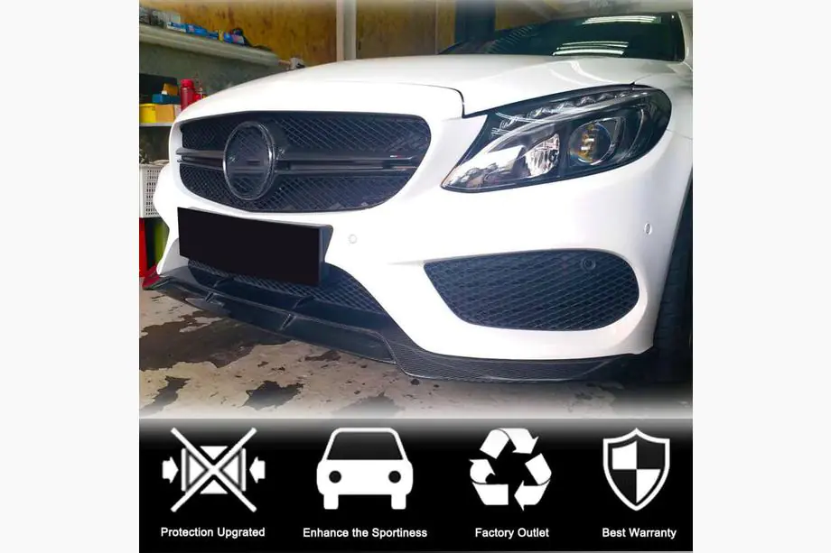 Mercedes C-class W205 2014–2021 Etupuskurin lippa Lip V1 (C43 AMG 2015-2019, hiilikuitu) Kuva 2