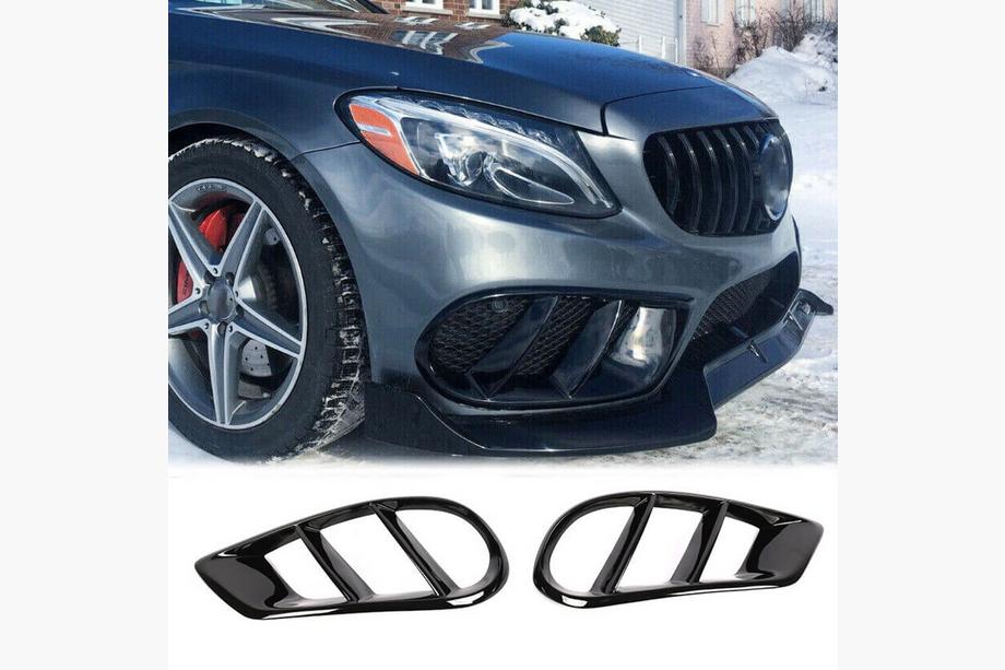 Mercedes C-class W205 2014–2021 Sumuvalojen suojukset (C43 AMG 2015-2019, muovi) Kuva 1